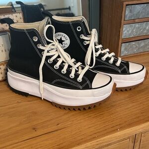 Converse Black & White High-Top Platform Sneakers